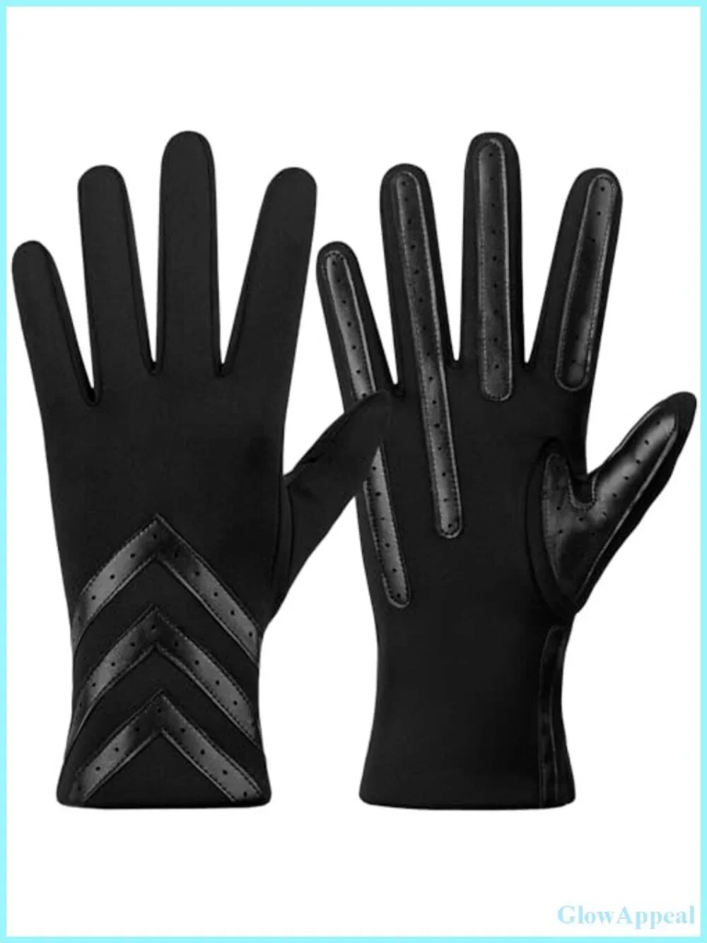 Touchscreen Winter Gloves for Women, Fleece Lined Spandex Chevron, Anti-Slip